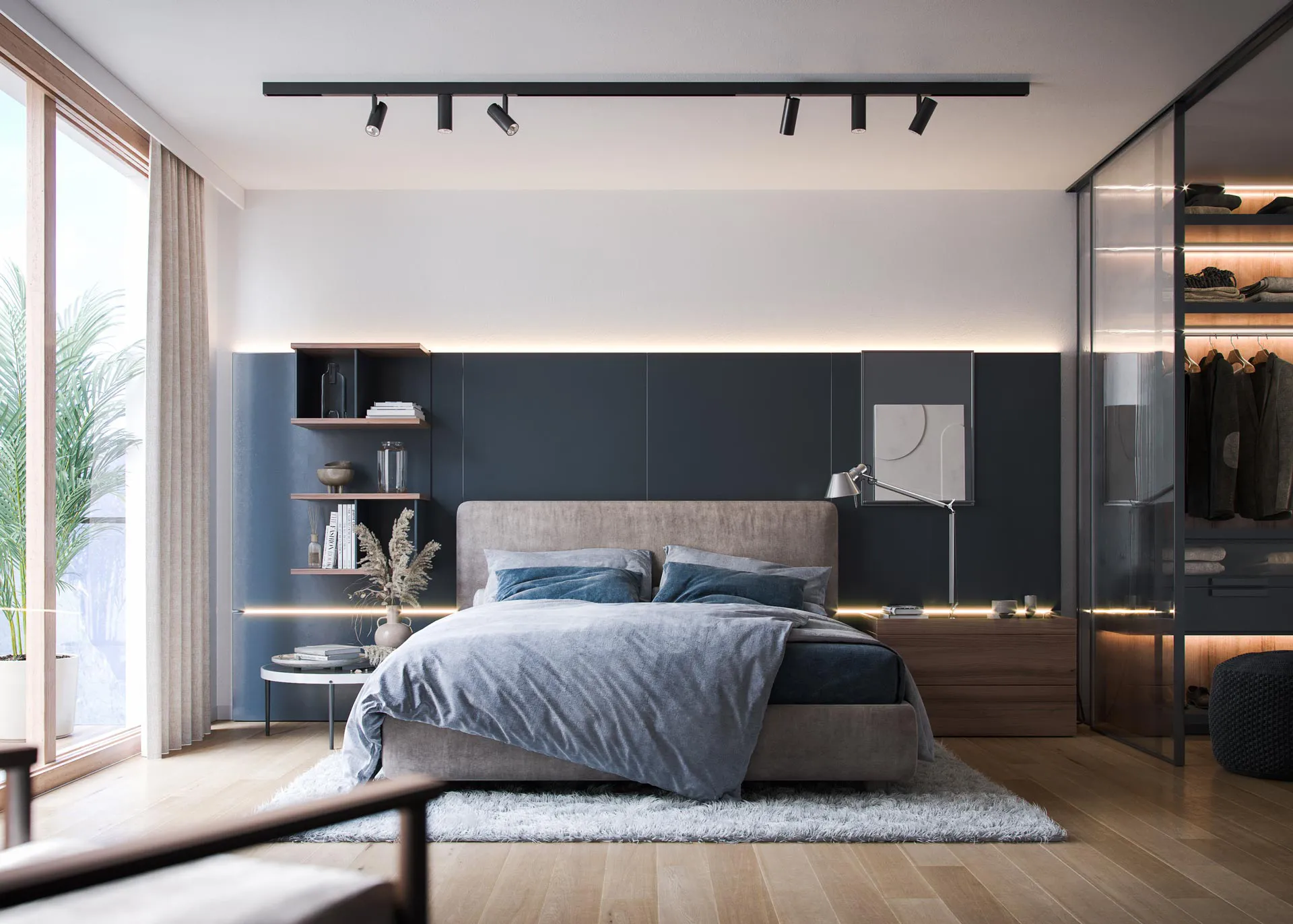Camera da letto con vista armadio