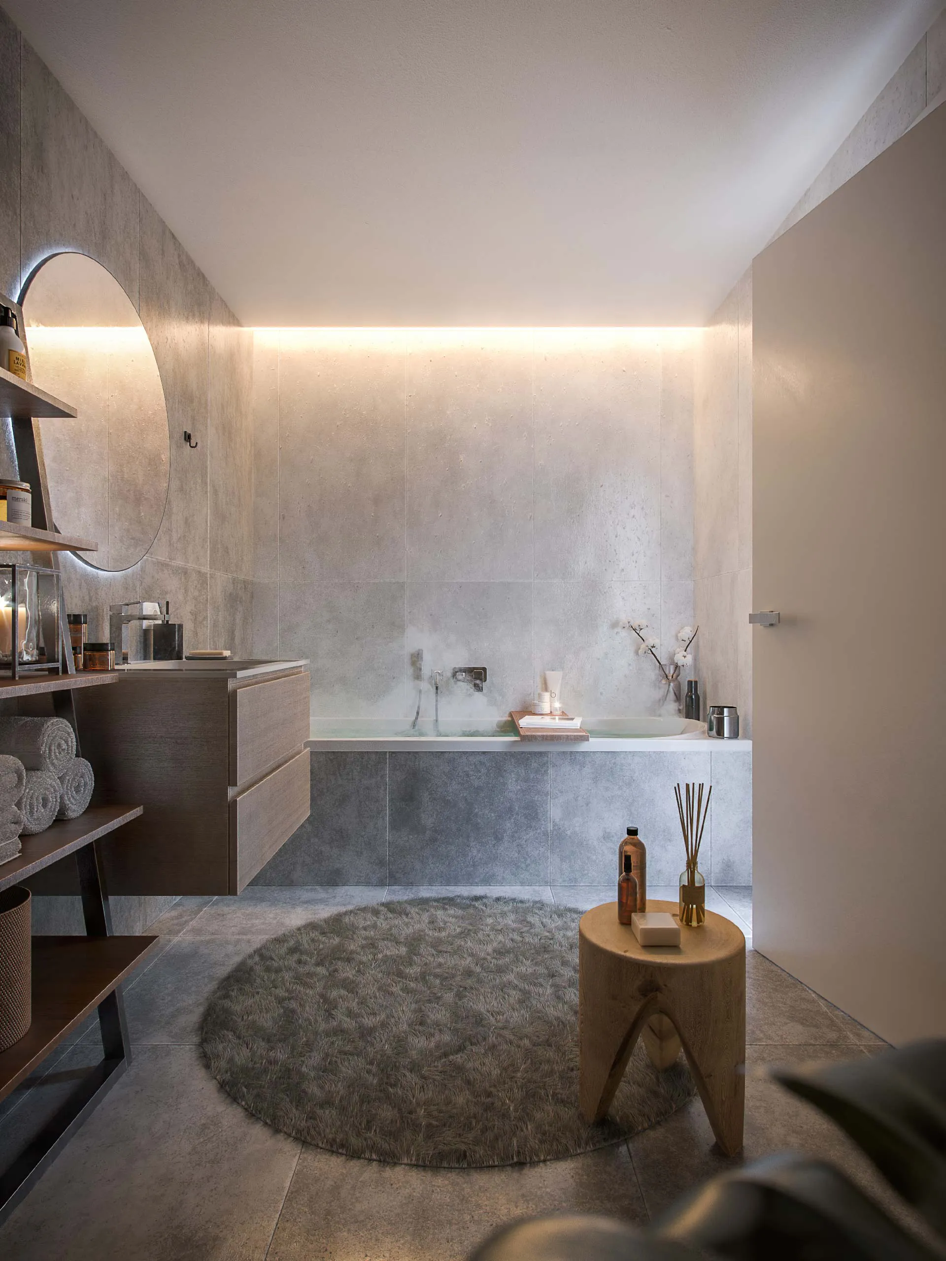 Bagno con vasca e finiture di pregio