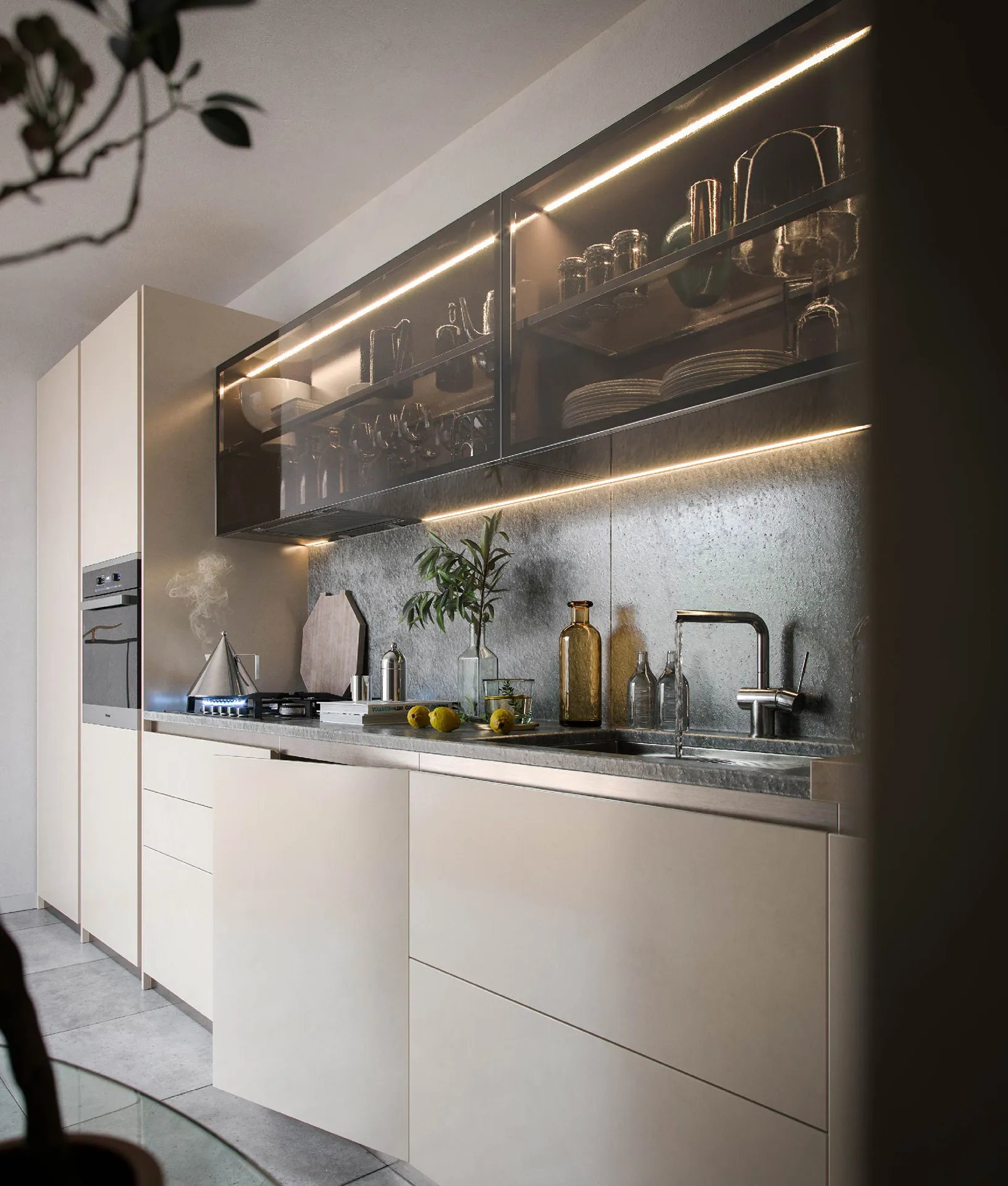 Dettaglio cucina con piano cottura